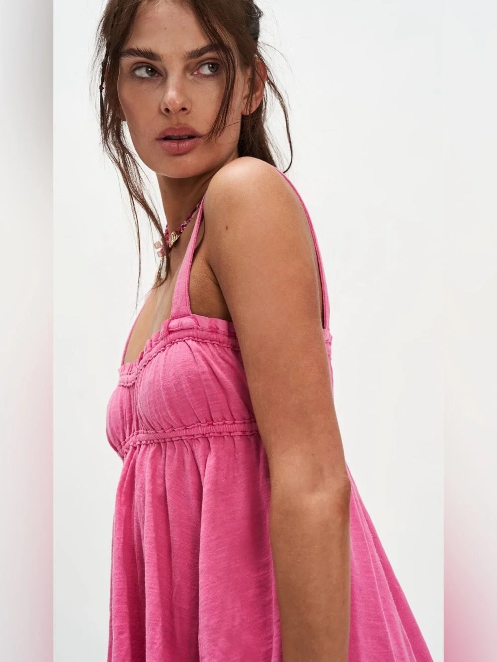 NWT Free People S Amaryllis Tank Top in Wild Orchid Pink NEW